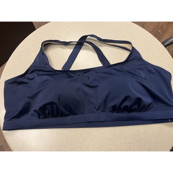 Swim 365 Other - SWIM365 Plus Size 30 Navy Padded Support Cross Back Swim Bikini Top Cruise Beach